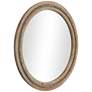 Daga Matte Brown Wood with Beaded 28" Round Wall Mirror