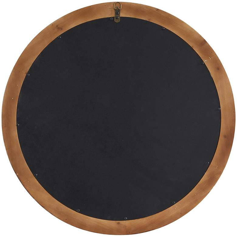 Image 5 Daga Matte Brown Wood with Beaded 28 inch Round Wall Mirror more views