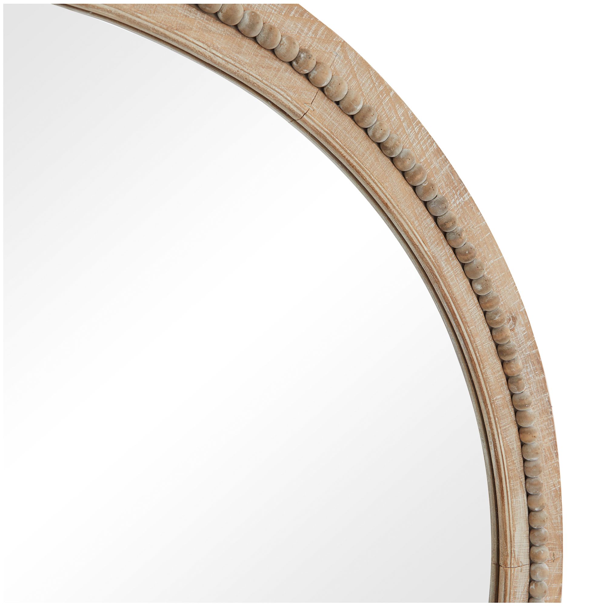 Image 2 Daga Matte Brown Wood with Beaded 44" Round Wall Mirror more views