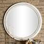 Daga White-Washed Wood with Beaded 36" Round Wall Mirror