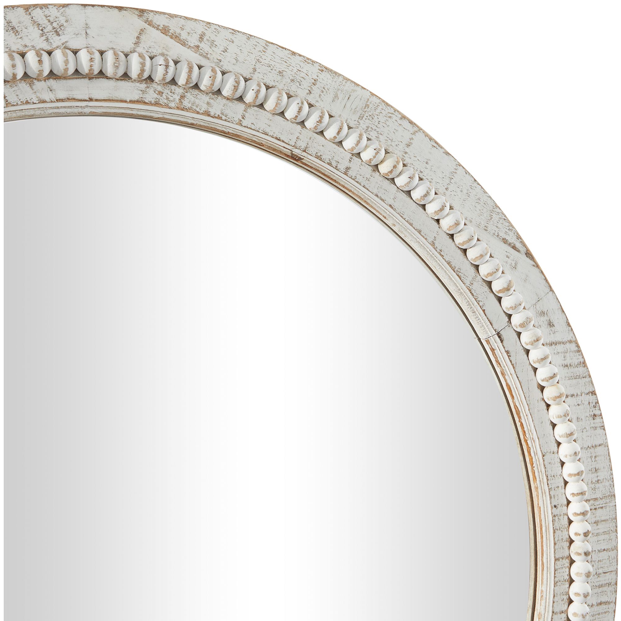 Image 3 Daga White-Washed Wood with Beaded 36" Round Wall Mirror more views