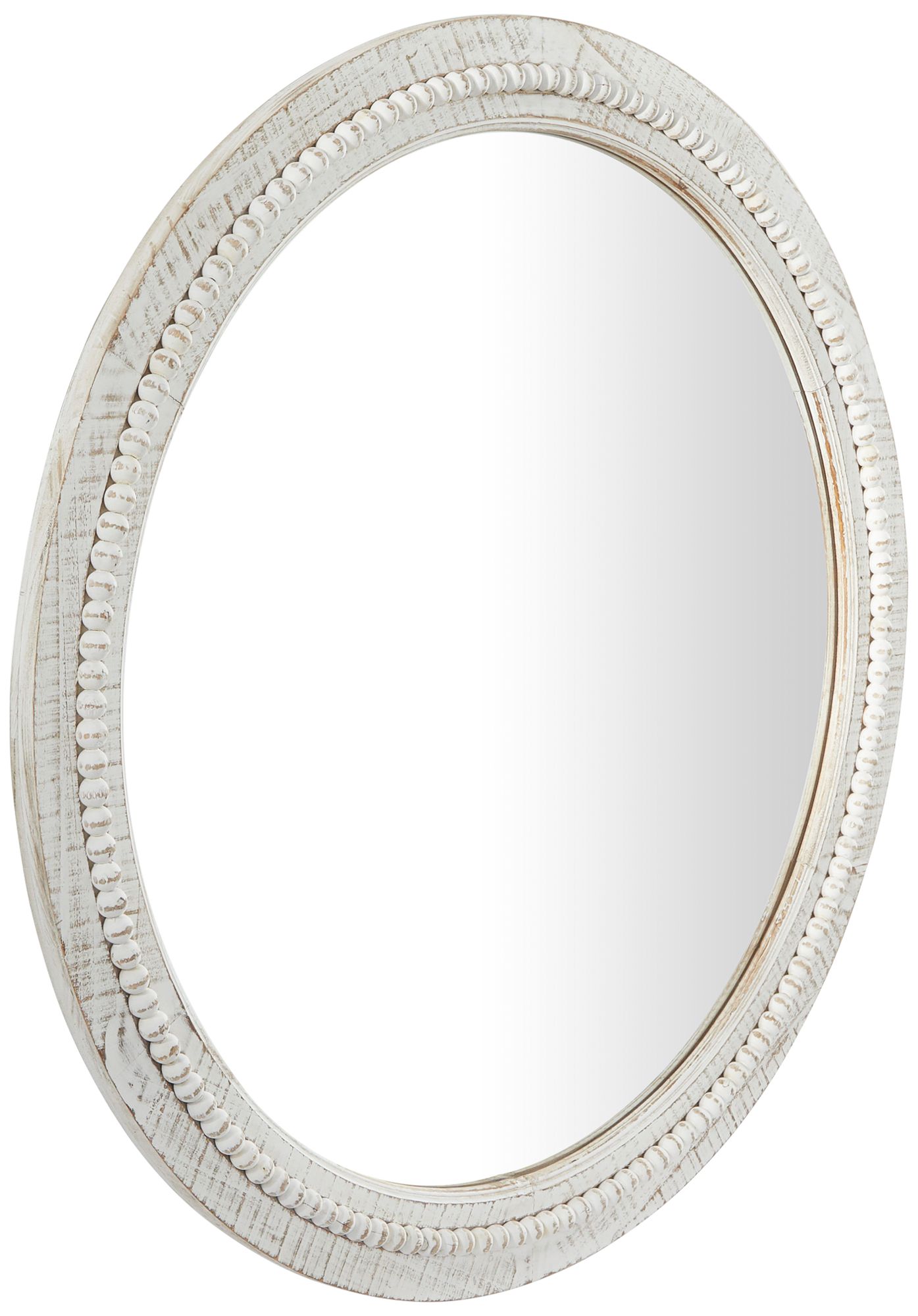 Image 4 Daga White-Washed Wood with Beaded 36" Round Wall Mirror more views