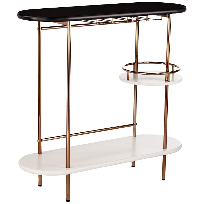 Image 2 Dagney 40" Wide Black and White Wine and Bar Table