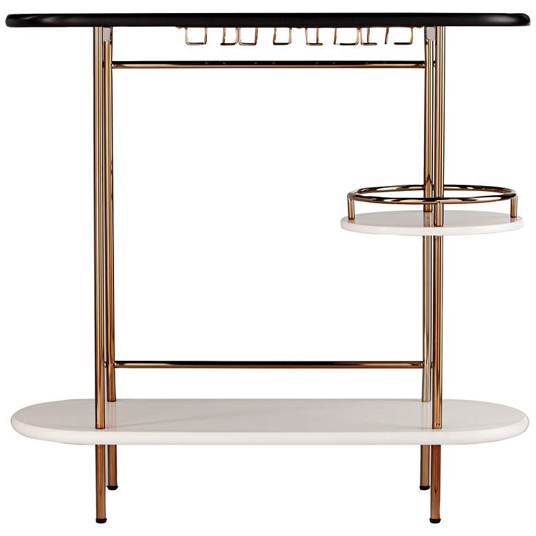 Image 3 Dagney 40" Wide Black and White Wine and Bar Table more views