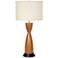 Dagny Garden Blossom Cherry Wood Table Lamp with Outlet