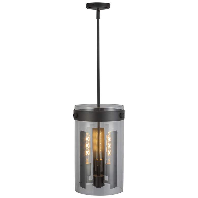 Image 3 Dahlia 10.25" Wide 3-Light Black Pendant w/ Clear Shade more views