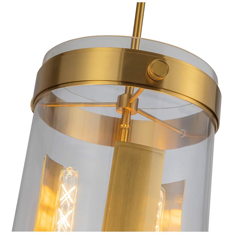 Image 5 Dahlia 10.25" Wide 3-Light Brushed Brass Pendant w/ Clear Shade more views