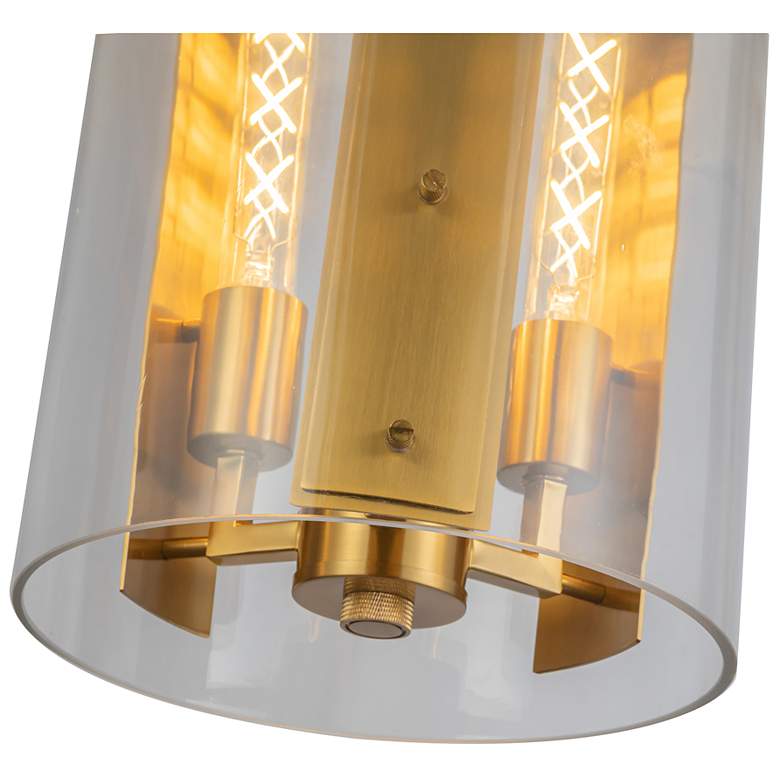 Image 6 Dahlia 10.25" Wide 3-Light Brushed Brass Pendant w/ Clear Shade more views