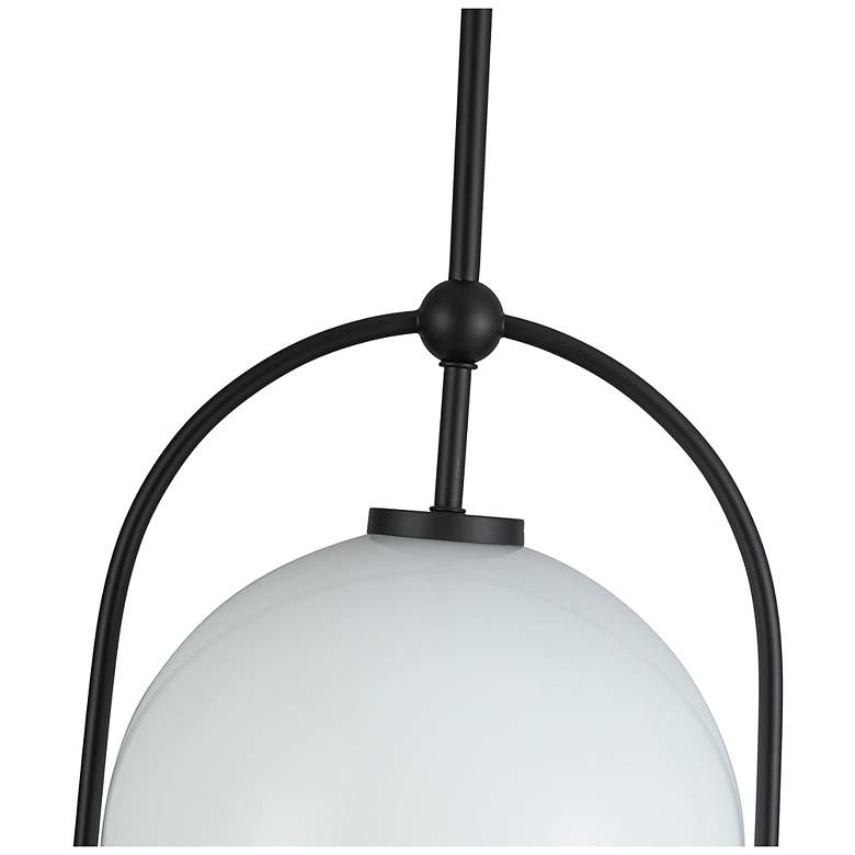 Image 5 Dahlia 11.5" Wide Black Pendant w/ White Shade more views