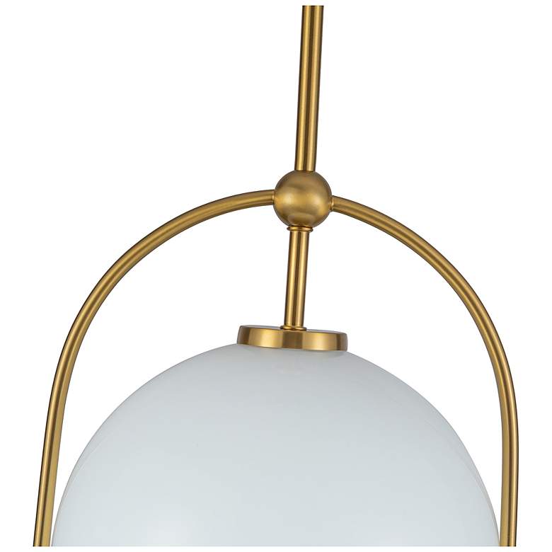 Image 5 Dahlia 11.5" Wide Brushed Brass Pendant w/ White Shade more views