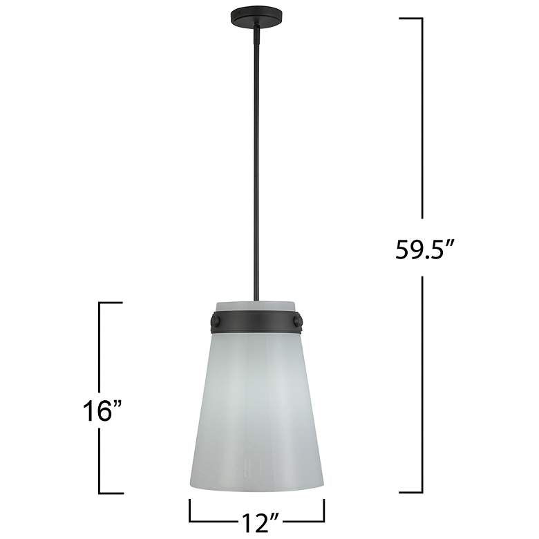 Image 7 Dahlia 12" Wide Black Pendant w/ White Shade more views