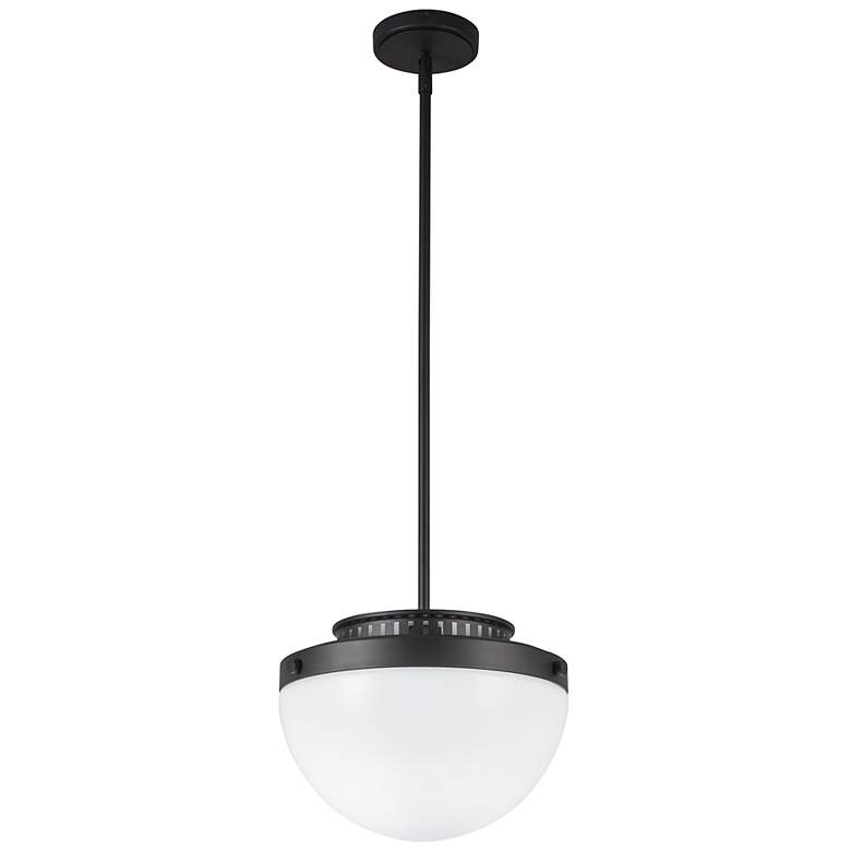 Image 2 Dahlia 12" Wide Black Pendant w/ White Shade more views