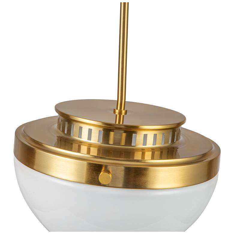 Image 5 Dahlia 12" Wide Brushed Brass Pendant w/ White Shade more views