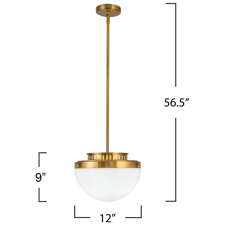 Image 7 Dahlia 12" Wide Brushed Brass Pendant w/ White Shade more views