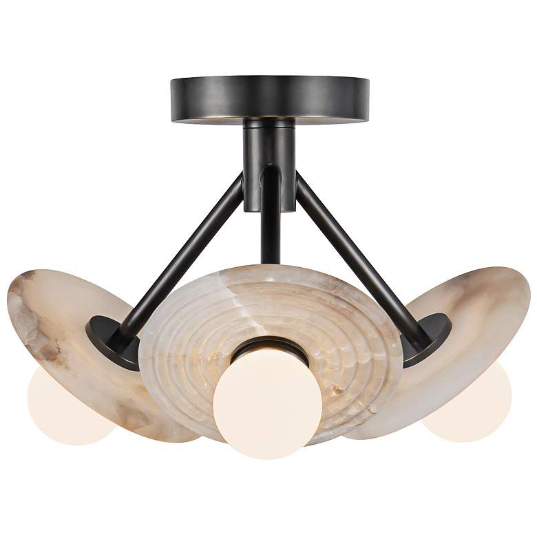 Image 1 Dahlia 13" Wide Urban Bronze 3-Light LED Ceiling Light