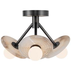 Dahlia 13" Wide Urban Bronze 3-Light LED Ceiling Light