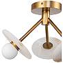 2_Dahlia 13" Wide Vintage Brass 3-Light LED Ceiling Light more views