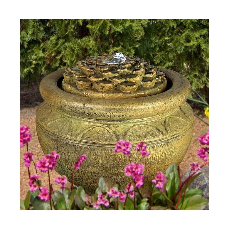 Image 1 Dahlia 17" High Patio Bubbler Fountain by Henri Studio