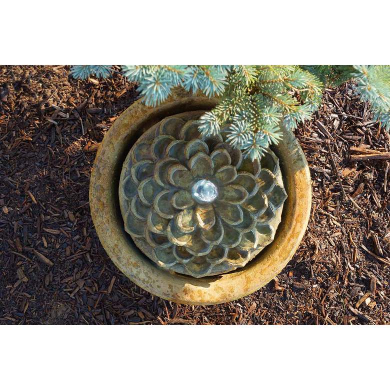 Image 2 Dahlia 17" High Patio Bubbler Fountain by Henri Studio more views