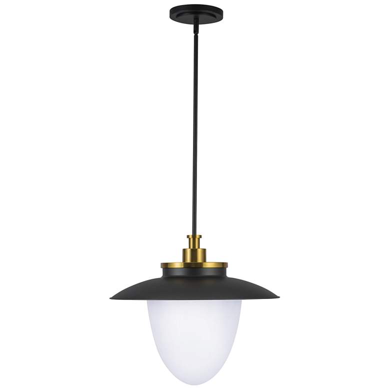Image 1 Dahlia 20" Wide 3-Light Brushed Brass Pendant w/ Opal White Shade