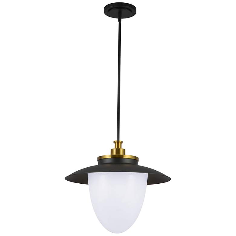 Image 2 Dahlia 20" Wide 3-Light Brushed Brass Pendant w/ Opal White Shade more views