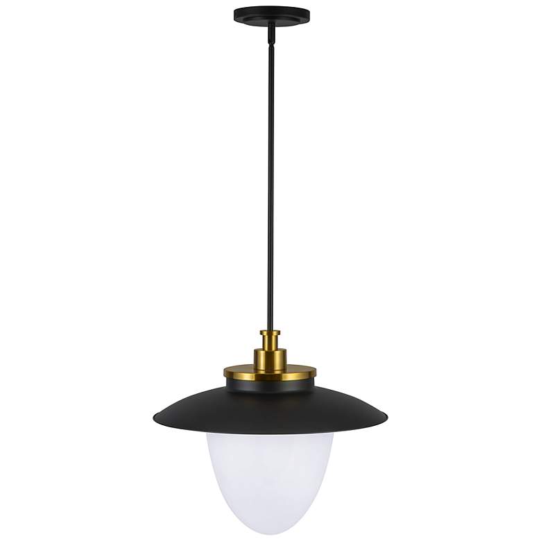 Image 3 Dahlia 20" Wide 3-Light Brushed Brass Pendant w/ Opal White Shade more views