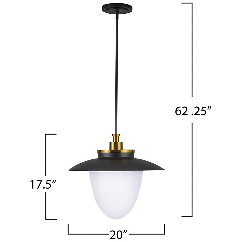 Image 7 Dahlia 20" Wide 3-Light Brushed Brass Pendant w/ Opal White Shade more views