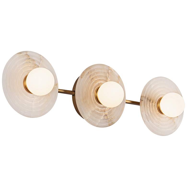 Image 1 Dahlia 22" Wide Vintage Brass 3-Light LED Vanity Bath Light