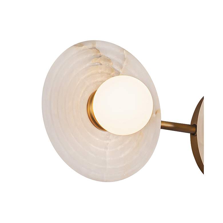 Image 2 Dahlia 22" Wide Vintage Brass 3-Light LED Vanity Bath Light more views