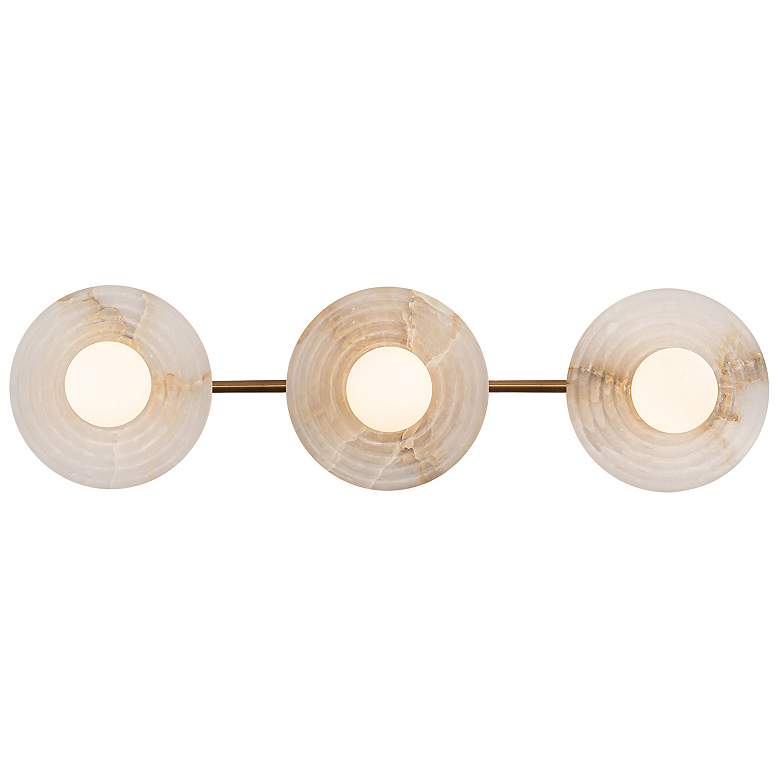 Image 3 Dahlia 22" Wide Vintage Brass 3-Light LED Vanity Bath Light more views