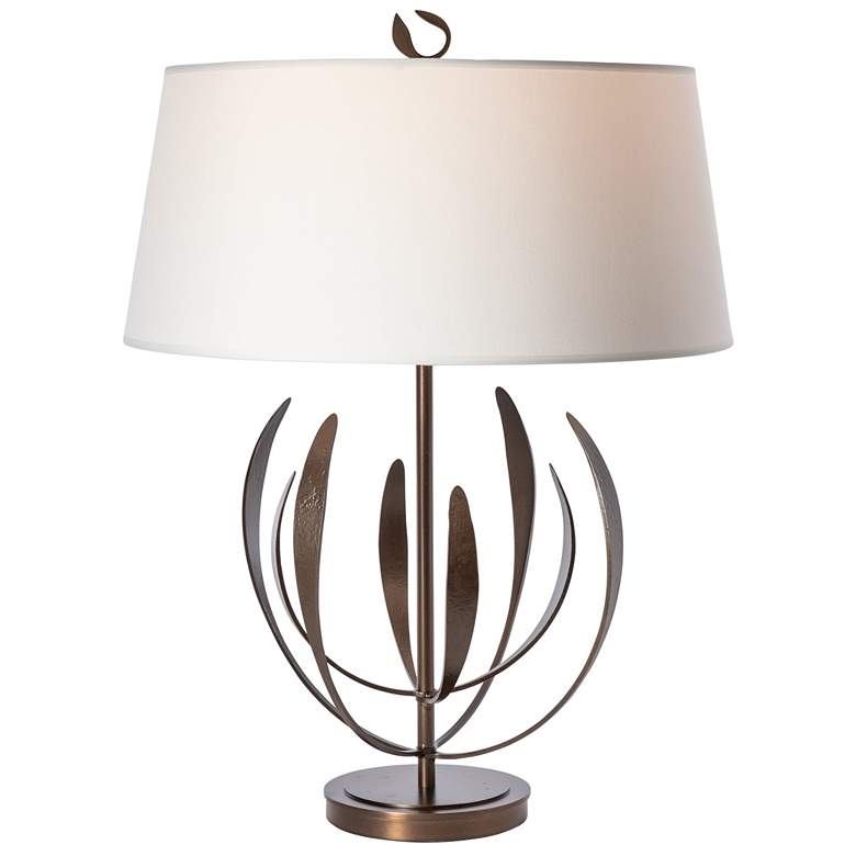 Image 1 Dahlia 29.1" High Bronze Table Lamp With Natural Anna Shade