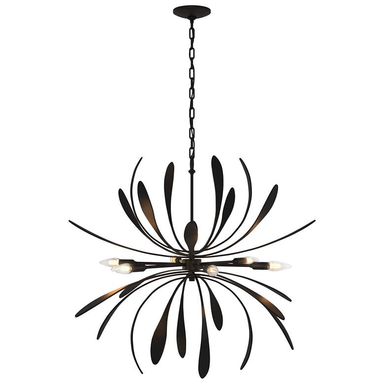 Image 1 Dahlia 32 3/4" Wide Black 6-Light Starburst Chandelier