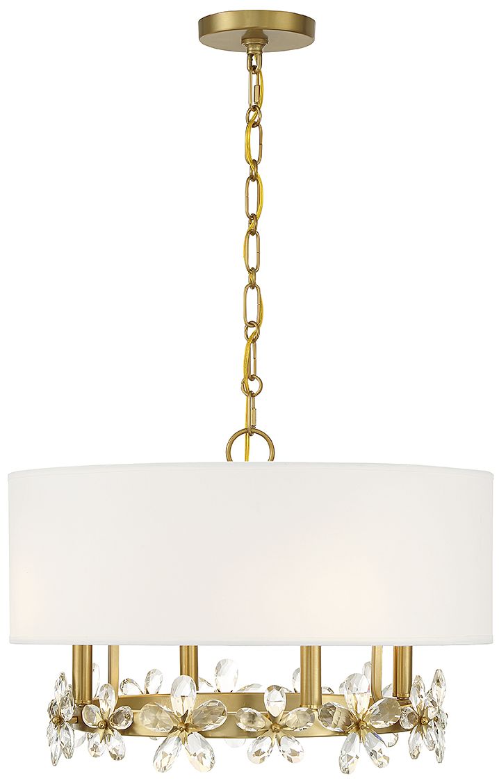 Dahlia 4-Light Pendant in Warm Brass