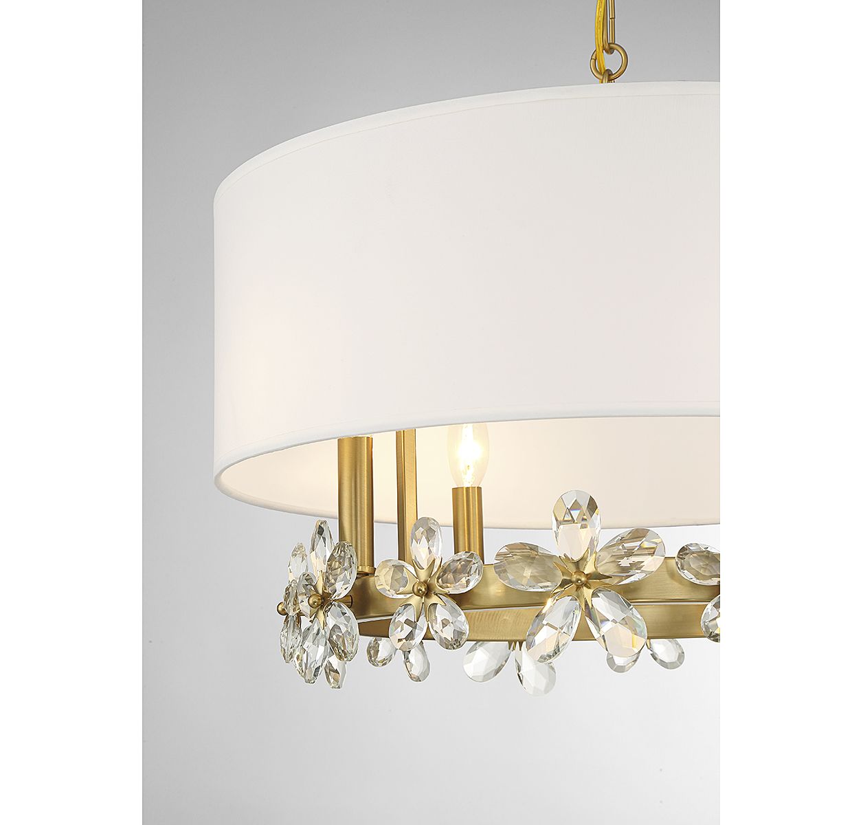 Image 4 Dahlia 4-Light Pendant in Warm Brass more views