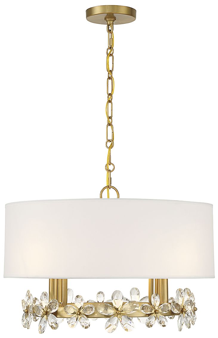Image 5 Dahlia 4-Light Pendant in Warm Brass more views