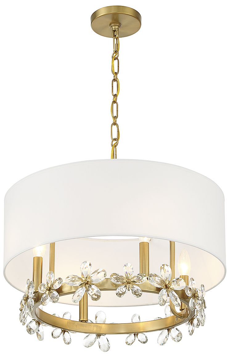 Image 6 Dahlia 4-Light Pendant in Warm Brass more views