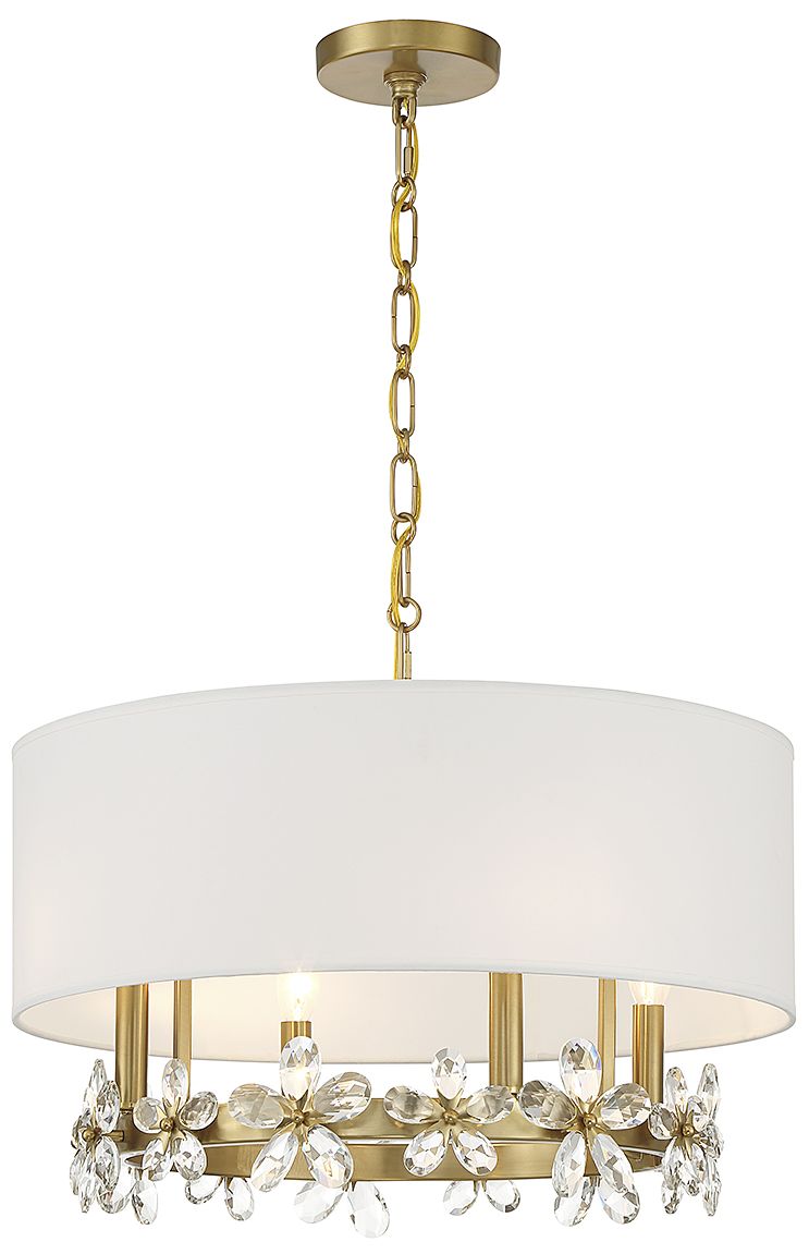 Image 7 Dahlia 4-Light Pendant in Warm Brass more views