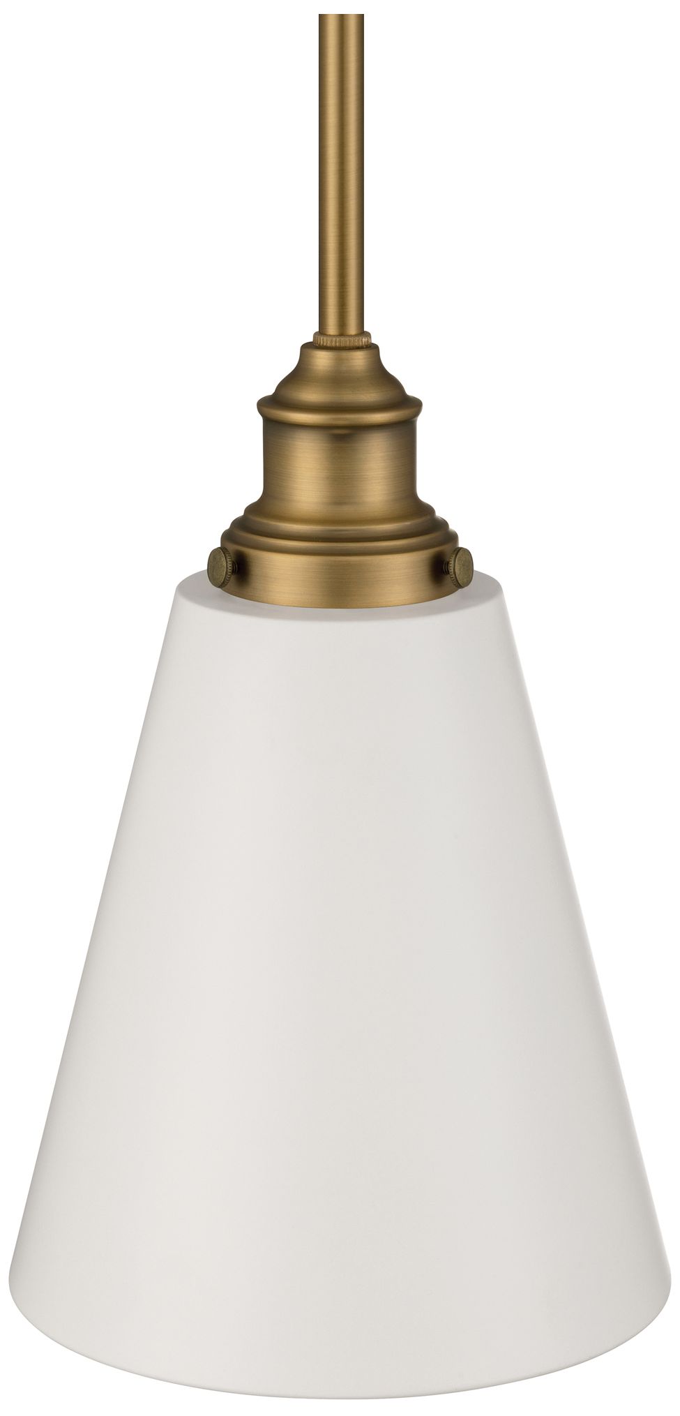 Image 2 Dahlia 8" Wide Antique Brushed Brass Pendant with White Shade more views