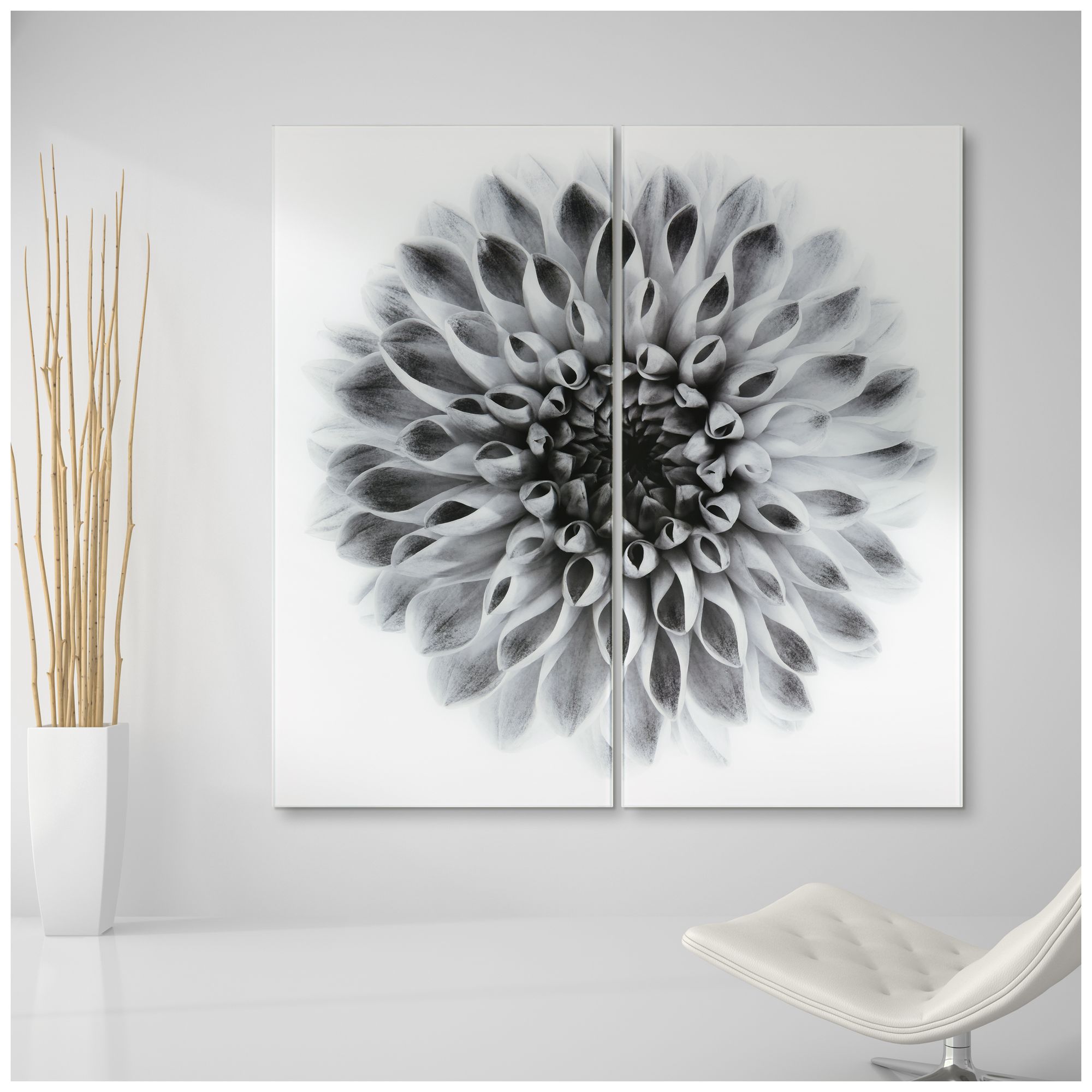 Image 6 Dahlia AB" Frameless Printed Tempered Glass Wall Art Set of 2 more views