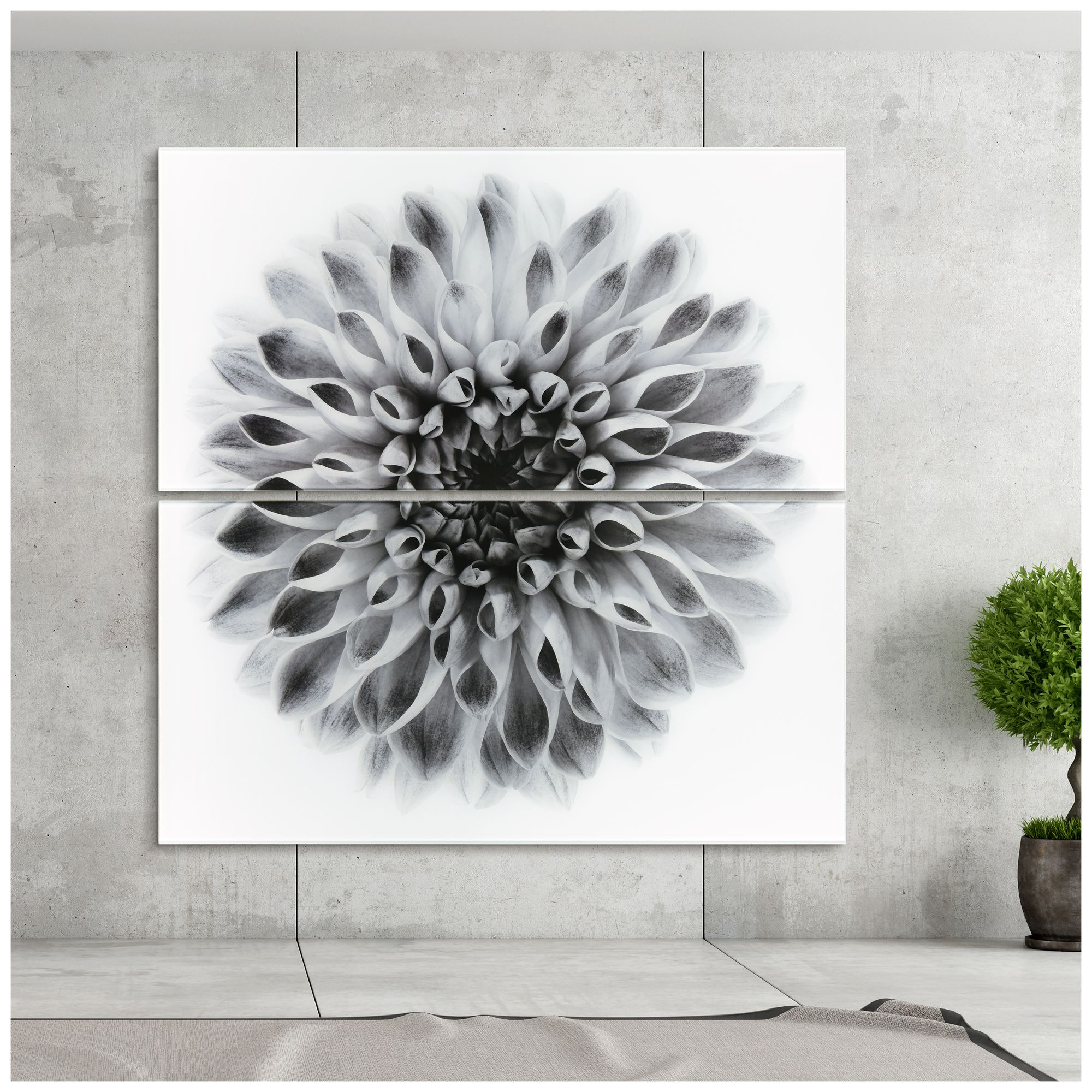 Image 7 Dahlia AB" Frameless Printed Tempered Glass Wall Art Set of 2 more views