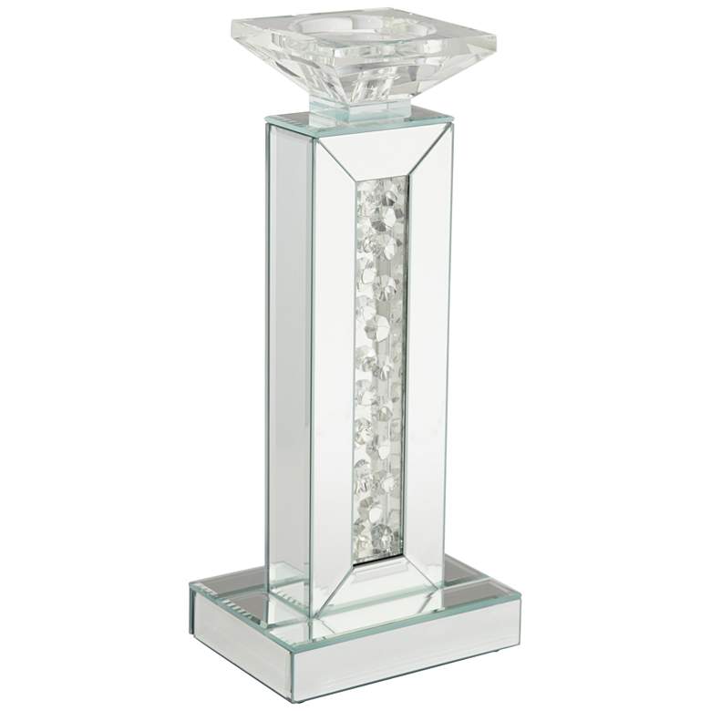 Image 1 Dahlia Crystal and Mirrored Glass Pillar Candle Holder