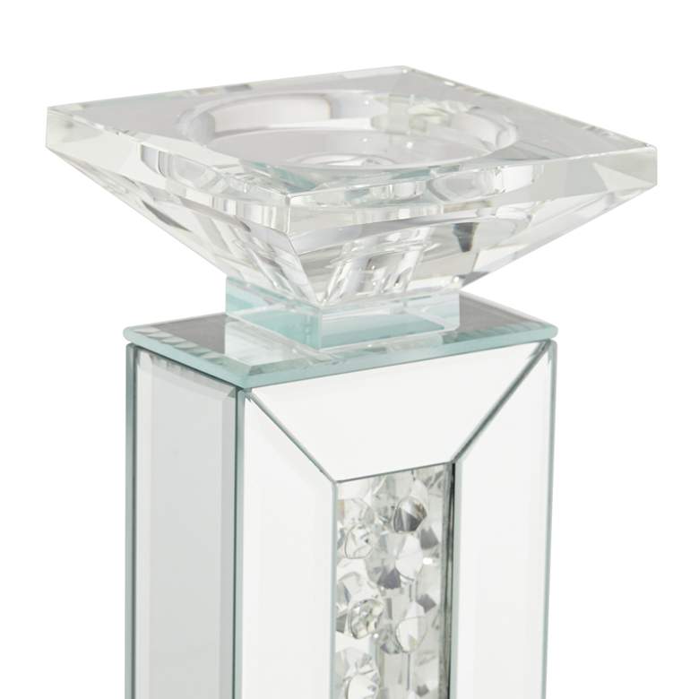 Image 2 Dahlia Crystal and Mirrored Glass Pillar Candle Holder more views