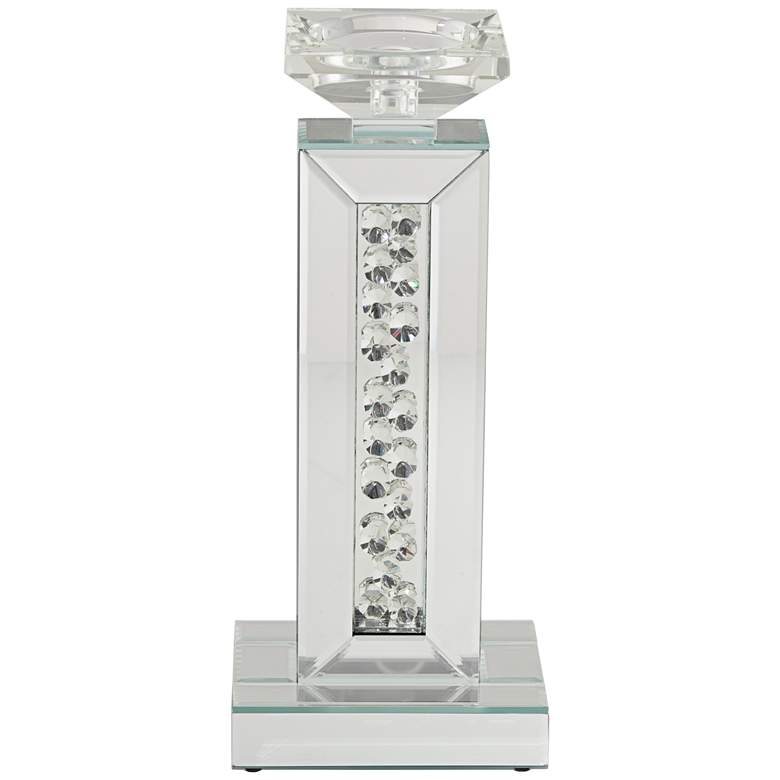 Dahlia Crystal and Mirrored Glass Pillar Candle Holder more views