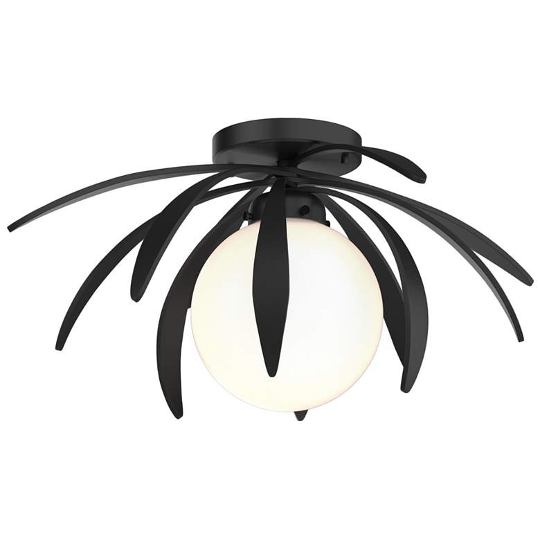 Image 1 Dahlia Flush Mount - Black - Opal Glass