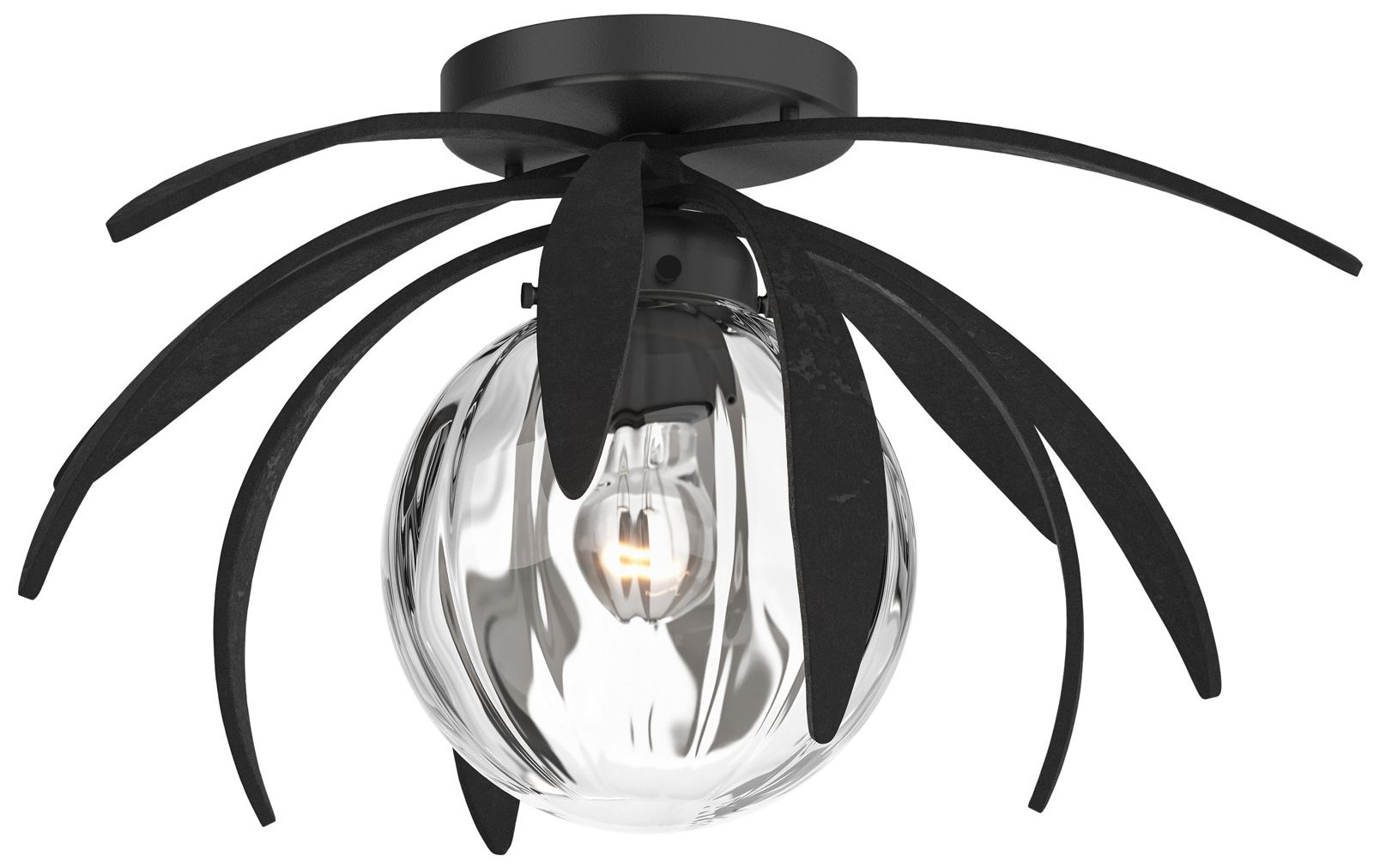 Dahlia Flush Mount - Black - Water Glass - Made to Order