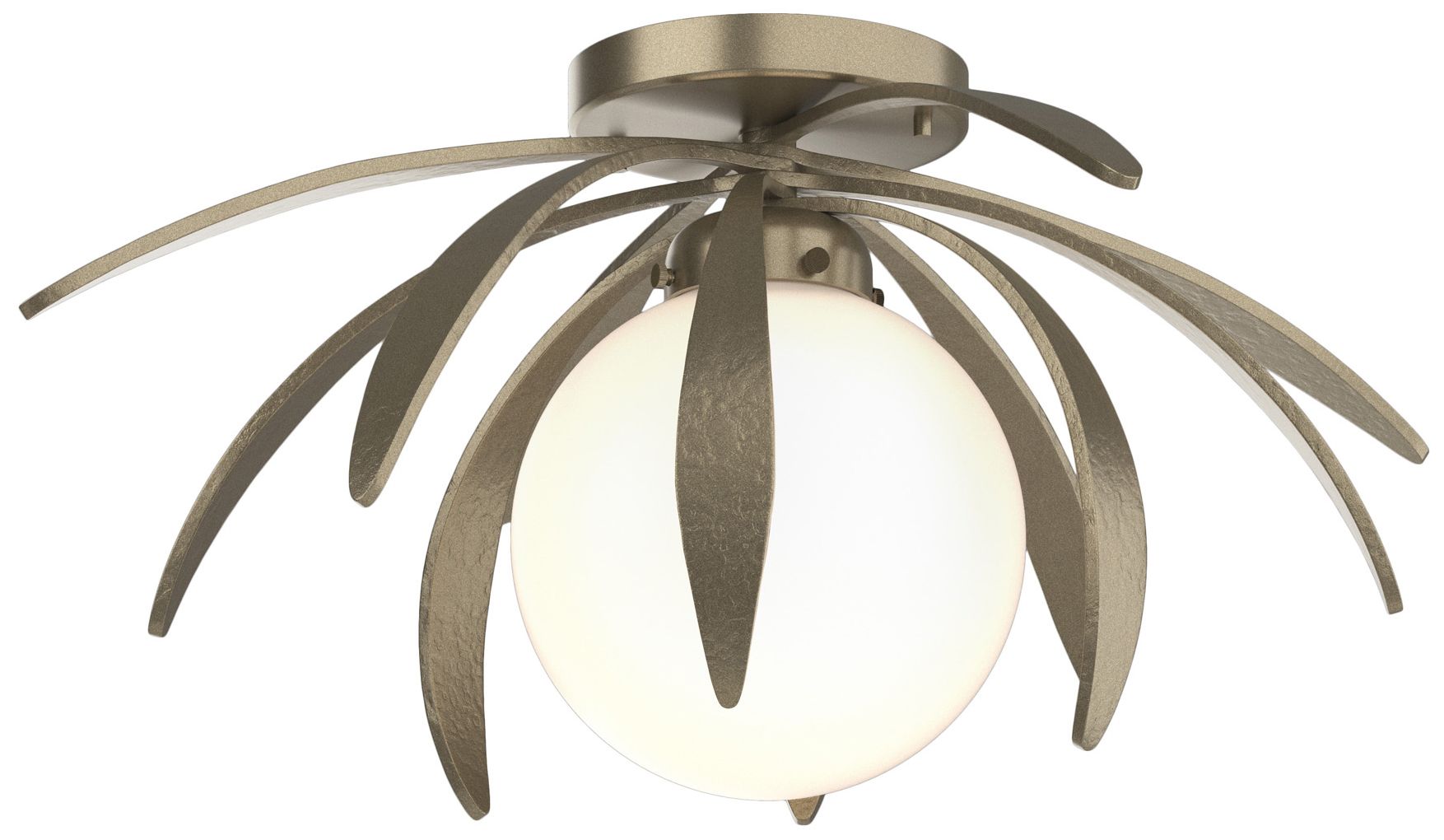 Dahlia Flush Mount - Gold - Opal Glass - Made to Order