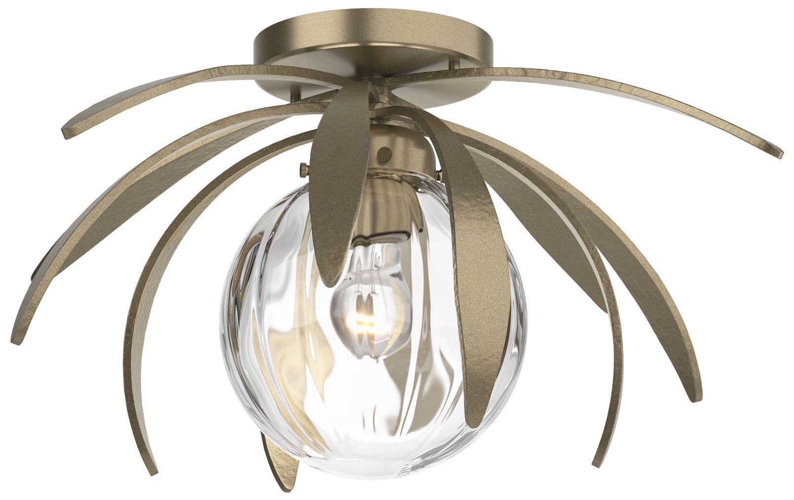 Dahlia Flush Mount - Gold - Water Glass - Made to Order