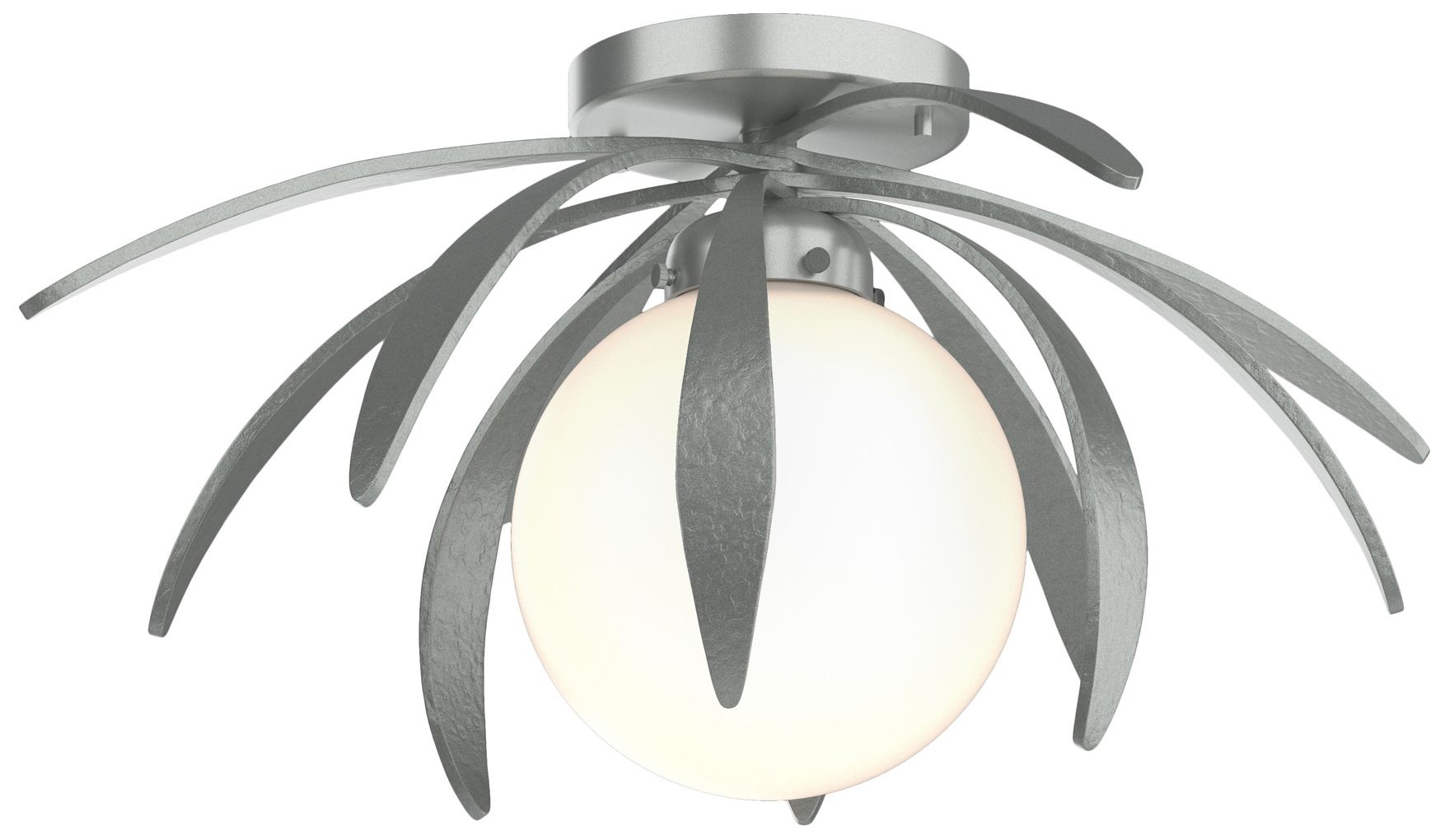 Dahlia Flush Mount - Platinum - Opal Glass - Made to Order