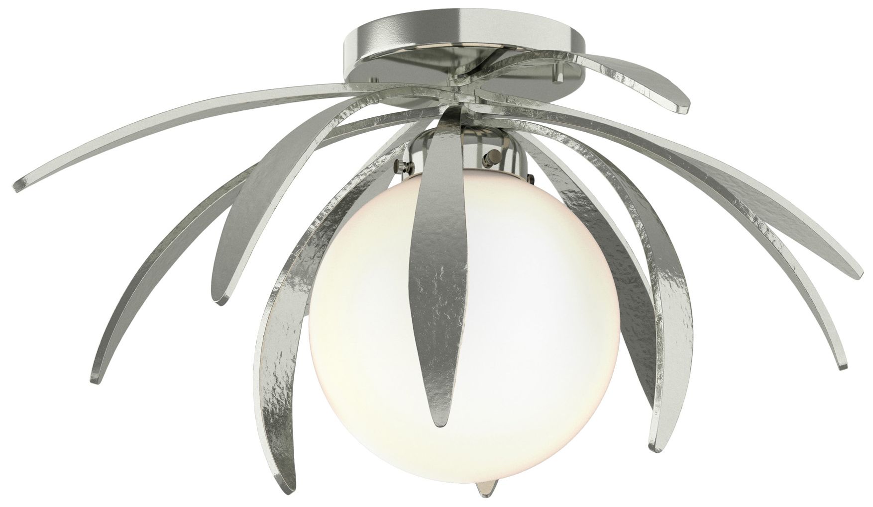 Dahlia Flush Mount - Sterling - Opal Glass - Made to Order