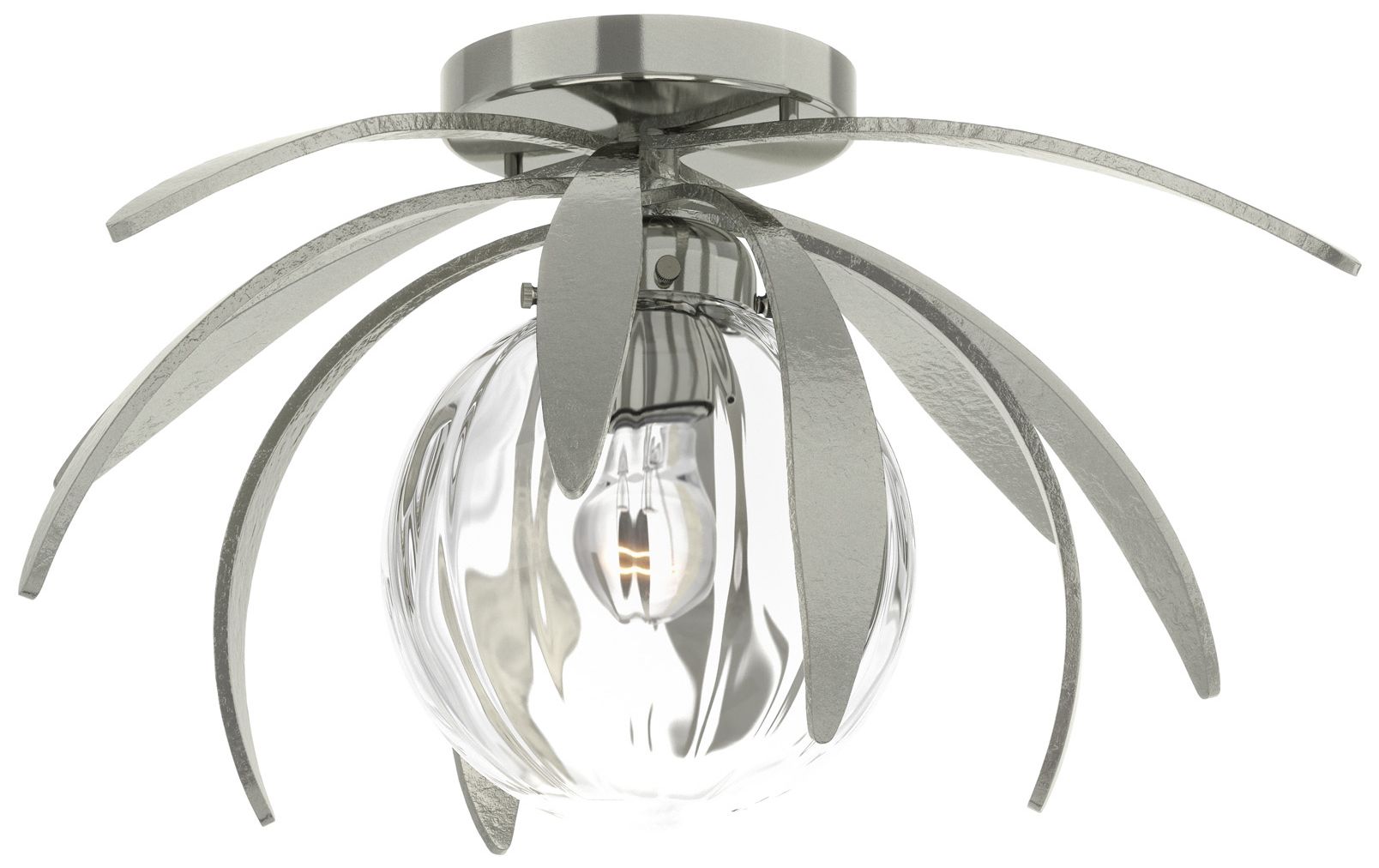 Dahlia Flush Mount - Sterling - Water Glass - Made to Order